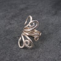 Vintage 80s Modernist Sterling Swirl Ring Size 5.5