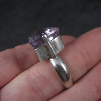 Huge Pink Amethyst Ring Sterling Size 10.5