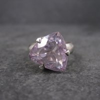 Huge Pink Amethyst Ring Sterling Size 10.5
