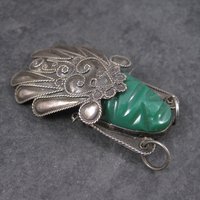 Vintage Mexican Sterling Mayan Mask Brooch AIM