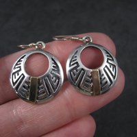Vintage Southwestern Sterling 14K Earrings