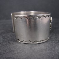 Vintage Southwestern Sterling Feather Cuff Bracelet 6 Inches