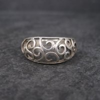 Vintage Sterling Filigree Ring Size 8