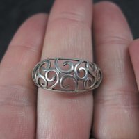 Vintage Sterling Filigree Ring Size 8