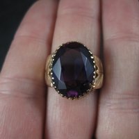 Antique 14K 8.10 Carat Purple Sapphire Ring Size 10.5