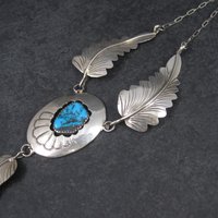 Vintage Navajo Shadowbox Feather Necklace Arnold Maloney