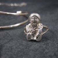 Vintage Sterling Navajo Storyteller Bracelet Ring Earrings Pendant Jewelry Set