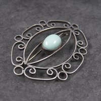 Vintage Mexican Sterling Filigree Brooch