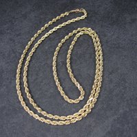 Vintage 14K 3.5mm Rope Chain Necklace 29 Inches 34.3 Grams