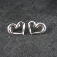 Vintage Sterling Heart Earrings