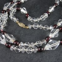 Vintage 14K Garnet Crystal Necklace 33 Inches