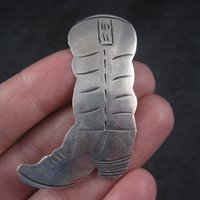 Vintage Southwestern Sterling Cowboy Boot Brooch
