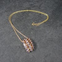 Estate 10K Amethyst Garnet Pendant Yellow Gold