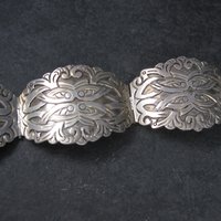Ornate Vintage Mexican Sterling Panel Bracelet 7 Inches Ruiz