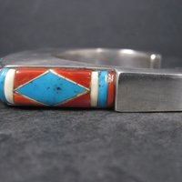 Vintage Native American Inlay Cuff Bracelet 7 Inches