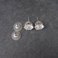 April Birthstone Cz Sterling Stud Earrings 8 mm