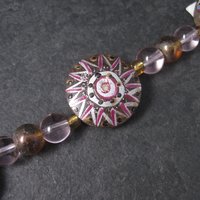 Darice Wood Glass Pink Lavender Starburst Bead Strand