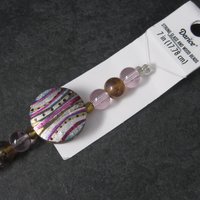Darice Wood Glass Pink Lavender Starburst Bead Strand