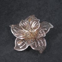 Vintage Flower Brooch Pendant Figural Filigree Sterling