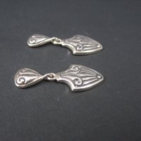 Sterling Silver Art Deco Style Earrings NOS 1990s