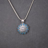 Vintage 10K Aquamarine Apatite Pendant Necklace Chuck Clemency