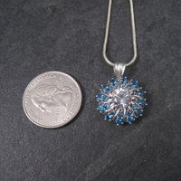 Vintage 10K Aquamarine Apatite Pendant Necklace Chuck Clemency