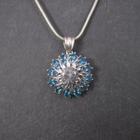 Vintage 10K Aquamarine Apatite Pendant Necklace Chuck Clemency