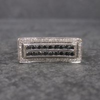 Estate 10K Black and White Diamond Ring .64 Ctw Size 8.5