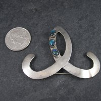 Vintage Southwestern Sterling Paua Shell Brooch