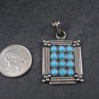 Vintage Sterling Faux Turquoise Pendant