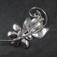 Estate Sterling Amethyst Glass Flower Brooch