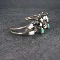 Vintage Sunface Jewelry Set Native American Cuff Bracelet and Ring Size 10