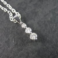 Estate 10K .28 Carat Graduated Diamond Pendant