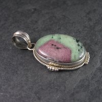 Large Sterling Ruby Zoisite Pendant