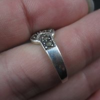 Sterling Marcasite X Kiss Ring Size 5.75 Estate Silver