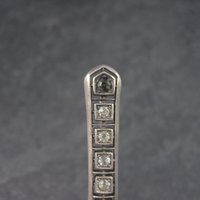Vintage Crystal Sterling Bar Brooch Pin Henry Fishel