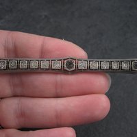 Vintage Crystal Sterling Bar Brooch Pin Henry Fishel