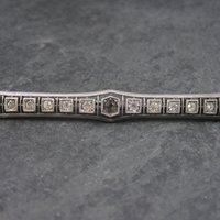 Vintage Crystal Sterling Bar Brooch Pin Henry Fishel