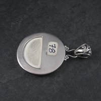 Vintage Sterling Yellow Pottery Pendant Necklace
