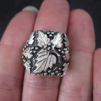 Mens Vintage Black Hills Silver Ring