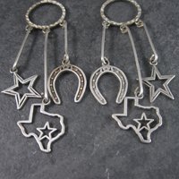 Vintage Sterling Texan Cowgirl Earrings