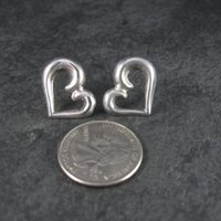 Vintage Sterling Heart Earrings