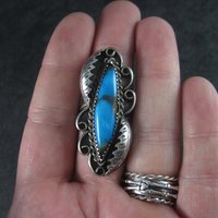 Large Vintage Navajo Turquoise Ring Size 8 Abel Toledo
