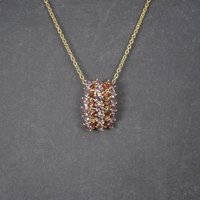 Estate 10K Amethyst Garnet Pendant Yellow Gold