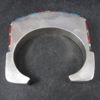 Vintage Native American Inlay Cuff Bracelet 7 Inches