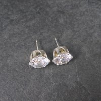 April Birthstone Cz Sterling Stud Earrings 8 mm