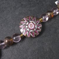 Darice Wood Glass Pink Lavender Starburst Bead Strand