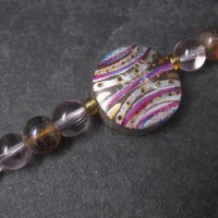 Darice Wood Glass Pink Lavender Starburst Bead Strand