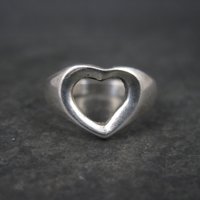 Vintage Sterling Heart Ring Size 8.25