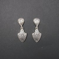 Sterling Silver Art Deco Style Earrings NOS 1990s